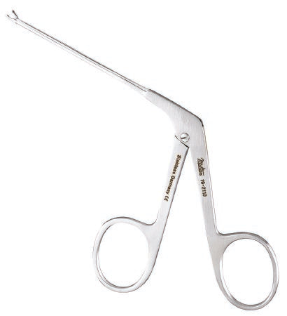 Miltex - Micro Ear Forceps Adson 3-1/4 Inch Length OR Grade German Stainless Steel NonSterile NonLocking Finger Ring Handle Straight Serrated Tip - 19-2100