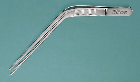 Miltex - Ear Forceps Wilde 5 Inch Length OR Grade German Stainless Steel NonSterile NonLocking Thumb Handle Angled Serrated Tip - 19-350