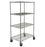 Metro Crash Super Erecta 4-Shelf Industrial Wire Shelving Stem Caster Cart - Chrome - Silver