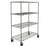 Metro Crash Super Erecta 4-Shelf Industrial Wire Shelving Stem Caster Cart - Chrome - Silver