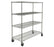 Metro Crash Super Erecta 4-Shelf Industrial Wire Shelving Stem Caster Cart - Chrome - Silver