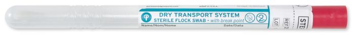 Standard Flock Tipped Applicator with Polystyrene Handle in Dry Transport Tube