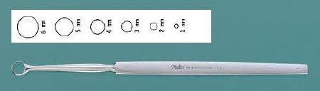 Miltex Miltex Dermal Curette Fox 5-1/2 Inch Length Single-ended Flat Handle 5 mm Tip Straight Fenestrated Round Tip - 33-3