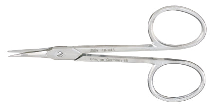 Miltex Miltex Cuticle Scissors 3-1/2 Inch Length OR Grade Chrome Plated Carbon Steel (German) NonSterile Finger Ring Handle Curved Blade Sharp/Sharp - 40-435