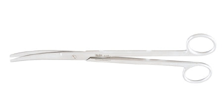 Miltex - Dissecting Scissors Mayo 9 Inch Length OR Grade German Stainless Steel NonSterile Finger Ring Handle Curved Beveled Blades Blunt Tip / Blunt Tip - 5-130