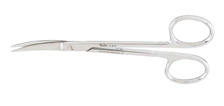 Miltex - Plastic Surgery Scissors Wagner 4-3/4 Inch Length OR Grade German Stainless Steel NonSterile Finger Ring Handle Curved Blade Sharp Tip / Sharp Tip - 5-276