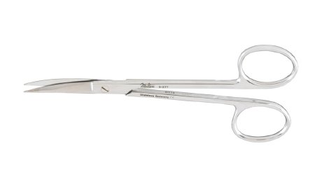 Miltex - Plastic Surgery Scissors Wagner 4-3/4 Inch Length OR Grade German Stainless Steel NonSterile Finger Ring Handle Curved Blade Sharp Tip / Sharp Tip - 5-277