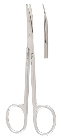 Miltex Miltex Dissecting Scissors Ragnell 5 Inch Length OR Grade Stainless Steel (German) NonSterile Finger Ring Handle Curved Blade Blunt/Blunt - 5-290