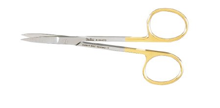 Miltex Carb-N-Sert - Iris Scissors 4-1/2 Inch Length OR Grade German Stainless Steel / Tungsten Carbide NonSterile Finger Ring Handle Straight Blade Sharp Tip / Sharp Tip - 5-304TC