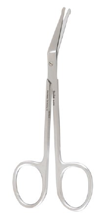 Miltex Miltex Eye Scissors 4-1/2 Inch Length Surgical Grade Stainless Steel NonSterile Finger Ring Handle Side Angled Sharp/Sharp - 5-310
