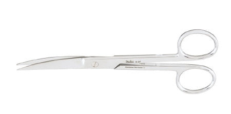 Miltex - Operating Scissors 6 Inch Length OR Grade German Stainless Steel NonSterile Finger Ring Handle Curved Blade Sharp Tip / Sharp Tip - 5-37
