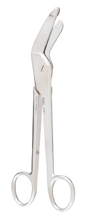 Miltex - Bandage Scissors Hercules 7-1/2 Inch Length Surgical Grade Stainless Steel NonSterile Finger Ring Handle Curved Blade Blunt Tip / Blunt Tip - 5-547