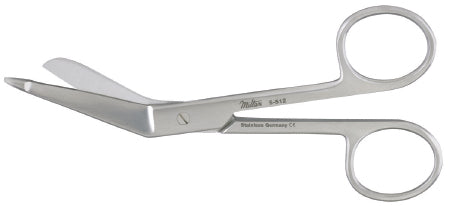 Miltex Miltex Bandage Scissors Knowles 5-1/2 Inch Length Surgical Grade Stainless Steel NonSterile Finger Ring Handle Side Curved Blade Sharp/Blunt - 5-561