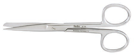 Miltex - Operating Scissors 5-1/2 Inch Length OR Grade German Stainless Steel NonSterile Finger Ring Handle Straight Blade Sharp Tip / Sharp Tip - 5-6