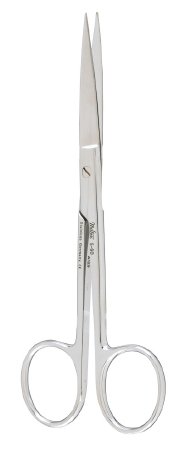 Miltex - Operating Scissors 5 Inch Length OR Grade German Stainless Steel NonSterile Finger Ring Handle Straight Blade Sharp Tip / Sharp Tip - 5-60