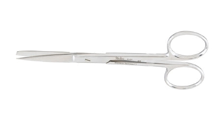 Miltex - Operating Scissors 5 Inch Length OR Grade German Stainless Steel NonSterile Finger Ring Handle Straight Blade Sharp Tip / Blunt Tip - 5-61