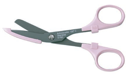 Miltex Miltex Bandage Scissors Nurse 5-1/2 Inch Length Surgical Grade Fluoride Coated Stainless Steel / Plastic NonSterile Finger Ring Handle Angled Blade Blunt/Blunt - 5-700