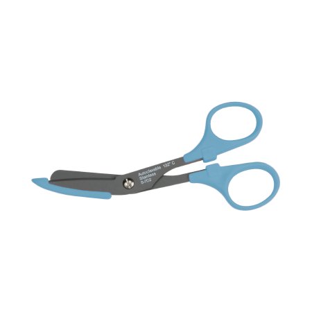 Miltex - Bandage Scissors Nurse 5-1/2 Inch Length Surgical Grade Fluoride Coated Stainless Steel / Plastic NonSterile Finger Ring Handle Angled Blade Blunt Tip / Blunt Tip - 5-702