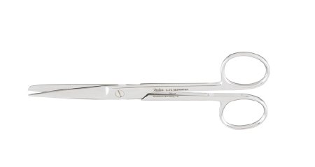 Miltex - Operating Scissors Serratex 5-1/2 Inch Length OR Grade German Stainless Steel NonSterile Finger Ring Handle Straight Blade Sharp Tip / Blunt Tip - 5-72