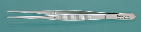 Miltex - Dressing Forceps Semken 6 Inch Length OR Grade German Stainless Steel NonSterile NonLocking Thumb Handle Straight Serrated Tip - 6-109