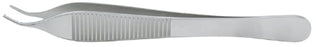 Miltex Miltex Tissue Forceps Adson 4-3/4 Inch OR Grade Stainless Steel (German) NonSterile NonLocking Thumb Handle Angled Delicate Serrated Tips w/1 X 2 Teeth - 6-120A