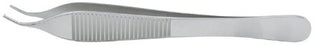 Miltex - Tissue Forceps Adson 4-3/4 Inch Length OR Grade German Stainless Steel NonSterile NonLocking Thumb Handle Angled Delicate Tips with 1 X 2 Teeth - 6-120A