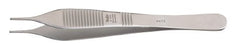Miltex Miltex Tissue Forceps Adson 4-3/4 Inch OR Grade Stainless Steel (German) NonSterile NonLocking Thumb Handle Straight 1 X 2 Teeth, Smooth Tip - 6-123