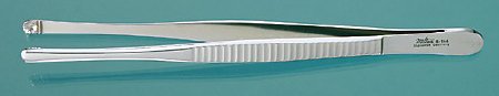 Miltex - Tissue Forceps Russian 10 Inch Length OR Grade German Stainless Steel NonSterile NonLocking Thumb Handle Straight Serrated Tips - 6-145