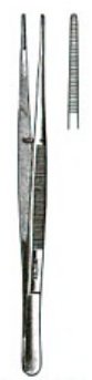 Miltex - Dressing Forceps Potts-Smith 8-1/4 Inch Length OR Grade German Stainless Steel NonSterile NonLocking Thumb Handle Straight Serrated Tip - 6-156