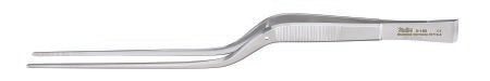 Miltex - Dressing Forceps Cushing 7-1/4 Inch Length OR Grade German Stainless Steel NonSterile NonLocking Bayonet Handle Straight Serrated Jaws with Scraper End - 6-190
