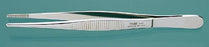 Miltex - Dressing Forceps 5 Inch Length OR Grade German Stainless Steel NonSterile NonLocking Thumb Handle Straight Delicate Serrated Tips - 6-26