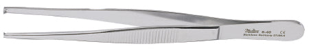 Miltex Miltex Tissue Forceps 5 Inch OR Grade Stainless Steel (German) NonSterile NonLocking Thumb Handle Straight 1 X 2 Teeth - 15493
