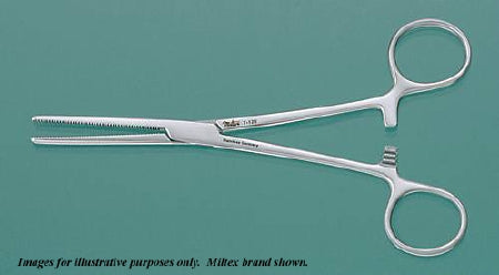 Miltex Miltex Hemostatic Forceps Rochester-Pean 5-1/2 Inch OR Grade Stainless Steel (German) NonSterile Ratchet Lock Finger Ring Handle Straight Extra Delicate Serrated Tips - 7-118