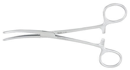 Miltex Miltex Hemostatic Forceps Rochester-Pean 6-1/4 Inch OR Grade Stainless Steel (German) NonSterile Ratchet Lock Finger Ring Handle Curved Serrated Tip - 7-138
