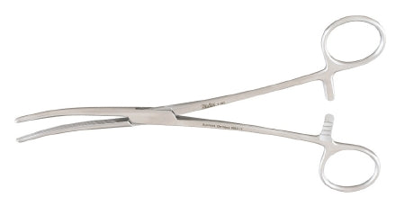 Miltex - Hemostatic Forceps Rochester-Carmalt 8 Inch Length OR Grade German Stainless Steel NonSterile Ratchet Lock Finger Ring Handle Curved Serrated Tip - 7-182