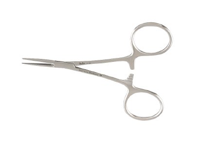 Miltex Miltex Hemostatic Forceps Hartmann-Mosquito 3-1/2 Inch OR Grade Stainless Steel (German) NonSterile Ratchet Lock Finger Ring Handle Straight Serrated Tip - 43670