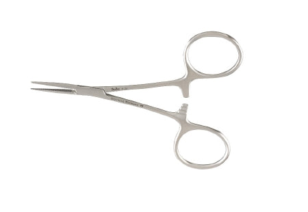 Miltex - Hemostatic Forceps Hartmann-Mosquito 3-1/2 Inch Length OR Grade German Stainless Steel NonSterile Ratchet Lock Finger Ring Handle Straight Serrated Tip - 7-24