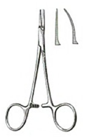 Miltex Miltex Hemostatic Forceps Providence Hospital 5-1/2 Inch OR Grade Stainless Steel (German) NonSterile Ratchet Lock Finger Ring Handle Straight Serrated Tip - 43676