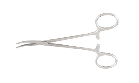Miltex - Hemostatic Forceps Providence Hospital 5-1/2 Inch Length OR Grade German Stainless Steel NonSterile Ratchet Lock Finger Ring Handle Curved Serrated Tip - 7-32