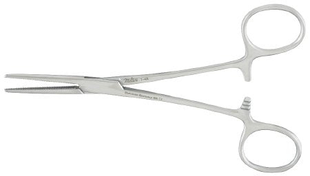 Miltex Miltex Hemostatic Forceps Crile 5-1/2 Inch OR Grade Stainless Steel (German) NonSterile Ratchet Lock Finger Ring Handle Straight Serrated Tip - 15523