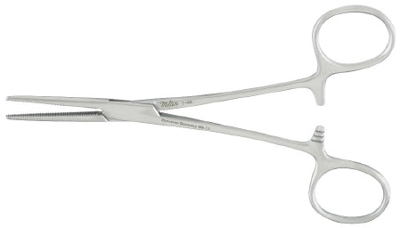 Miltex - Hemostatic Forceps Crile 5-1/2 Inch Length OR Grade German Stainless Steel NonSterile Ratchet Lock Finger Ring Handle Straight Serrated Tip - 7-50