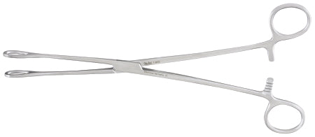 Miltex - Sponge Forceps Foerster 9-1/2 Inch Length OR Grade German Stainless Steel NonSterile Ratchet Lock Finger Ring Handle Straight Smooth Tip - 7-602