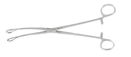 Miltex Miltex Sponge Forceps Foerster 9-1/2 Inch OR Grade Stainless Steel (German) NonSterile Ratchet Lock Finger Ring Handle Curved Serrated Tip - 7-610