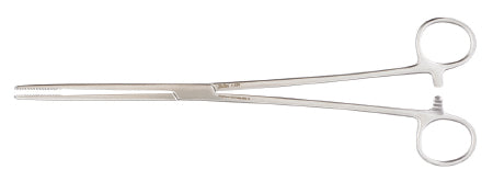 Miltex - Dressing Forceps Bozeman 10-1/2 Inch Length OR Grade German Stainless Steel NonSterile Ratchet Lock Finger Ring Handle Straight Serrated Tip - 7-620
