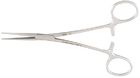 Miltex - Hemostatic Forceps Coller 6-1/4 Inch Length OR Grade German Stainless Steel NonSterile Ratchet Lock Finger Ring Handle Straight Delicate Serrated Tips - 7-90