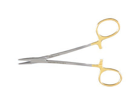 Integra Lifesciences - Needle Holder 4-3/4 Inch Length Serrated Jaws Finger Ring Handle - 8-7A-TC