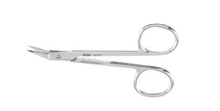 Miltex - Stitch Scissors O'Brien 3-3/4 Inch Length OR Grade German Stainless Steel NonSterile Finger Ring Handle Angled Blade Sharp Tip / Sharp Tip - 9-110