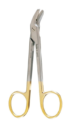Miltex Miltex Carb-N-Sert Wire Cutting Scissors 4-3/4 Inch Length OR Grade Stainless Steel (German) / Tungsten Carbide NonSterile Finger Ring Handle Angled Blade Blunt/Blunt - 9-124TC