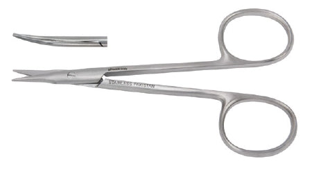 Miltex Vantage Tenotomy Scissors Stevens 4-1/8 Inch Length Office Grade Stainless Steel Finger Ring Handle Curved Blade Blunt/Blunt - V918-1466