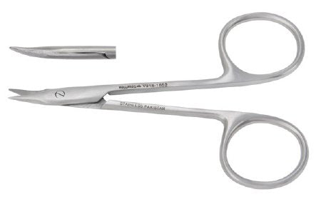 Miltex Vantage Operating Scissors Gradle 3-3/4 Inch Length Office Grade Stainless Steel NonSterile Finger Ring Handle Curved Blade Sharp/Sharp - V918-1652